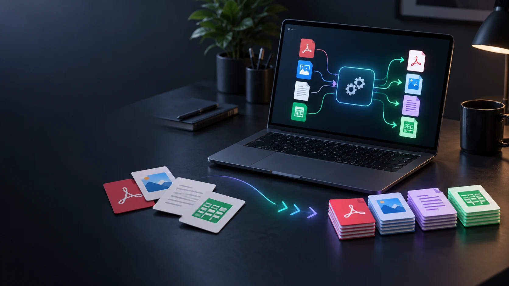 File Converter illustration of local compatible file conversion